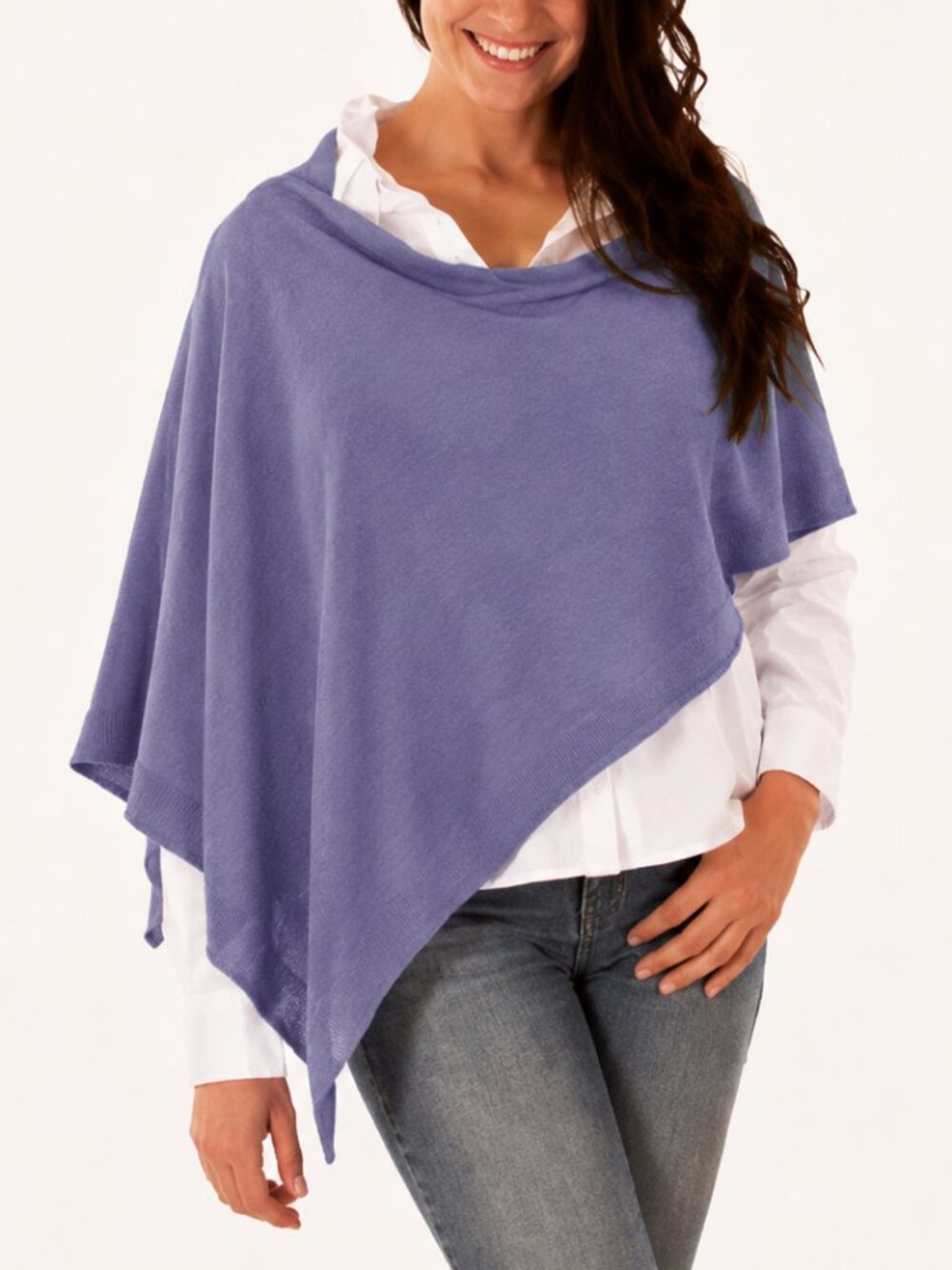 Simply Noelle Bordeaux Wrap Shawl Poncho One Size Periwinkle New